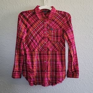 Calvin Klein Jeans Girls Button-down Fringe Top Size L ( 12/14)